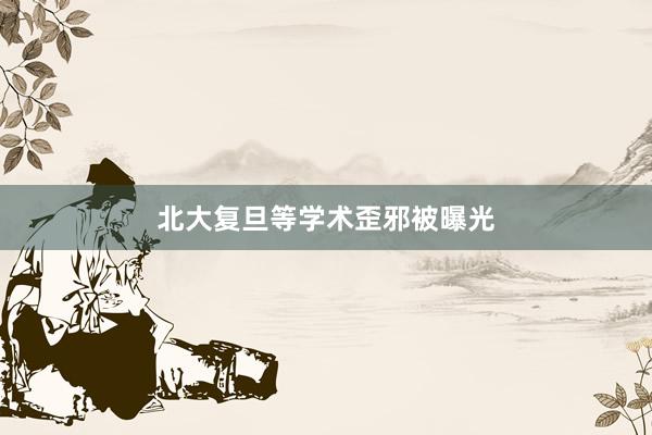 北大复旦等学术歪邪被曝光